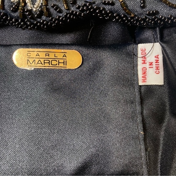 Carla Marchi black multi color beaded evening purse shoulder bag EUC - Picture 10 of 13